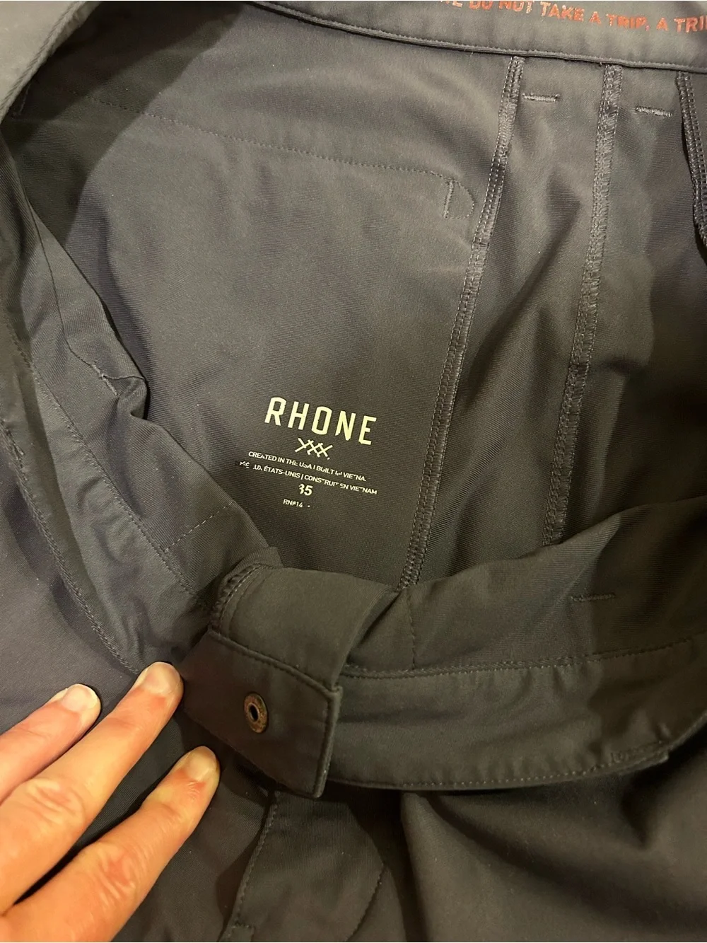 Rhône Commuter Pants Men’s Navy Waist 35 Excellent Condition